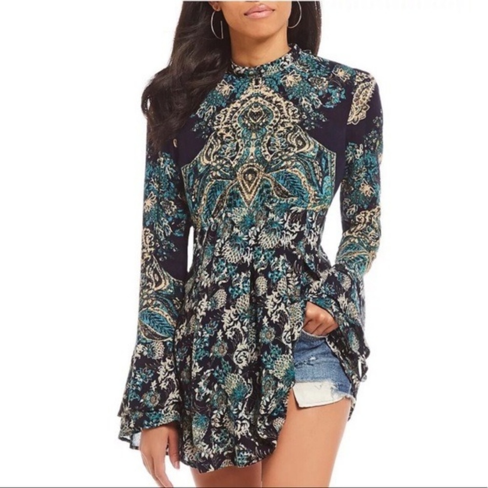 Free People Lady Luck Green Tunic - Picture 4 of 8